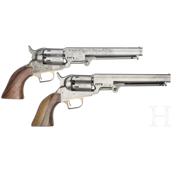 Zwei Perkussionsrevolver im Kasten