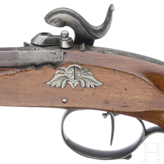Perkussionspistole mit Z&uuml;ndpillensystem, Christoph Funk in Suhl, um 1840