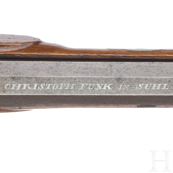 Perkussionspistole mit Z&uuml;ndpillensystem, Christoph Funk in Suhl, um 1840