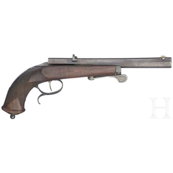 Ein Paar Z&uuml;ndnadelpistolen im Kasten, Franz von Dreyse in S&ouml;mmerda, um 1865
