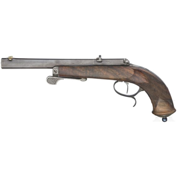 Ein Paar Z&uuml;ndnadelpistolen im Kasten, Franz von Dreyse in S&ouml;mmerda, um 1865