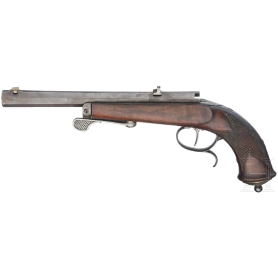 Ein Paar Z&uuml;ndnadelpistolen im Kasten, Franz von Dreyse in S&ouml;mmerda, um 1865