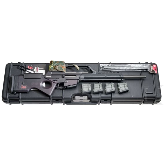 Selbstladeb&uuml;chse Heckler & Koch, SL8, mit Zieloptik und Reflexvisier, im Koffer