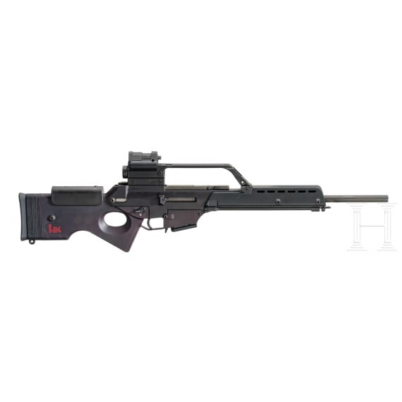 Selbstladeb&uuml;chse Heckler & Koch, SL8, mit Zieloptik und Reflexvisier, im Koffer
