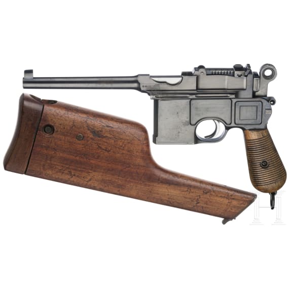 Mauser C 96 "Early Transitional Large Ring Hammer" mit nummerngleichem Kasten