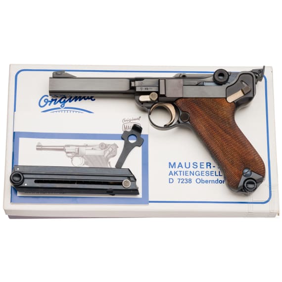 Parabellum, Sportmodell, Mauser, 1. Serie, im Karton