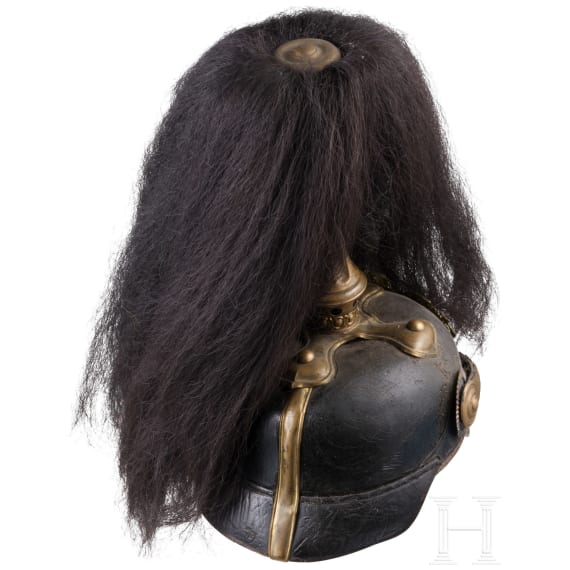 Helm f&uuml;r Angeh&ouml;rige der bayerischen Armee mit Paradebusch, um 1900