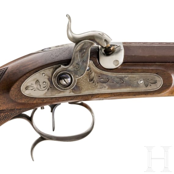 A percussion pistol by Hege, Siber a Lausanne, Ulm, 1973