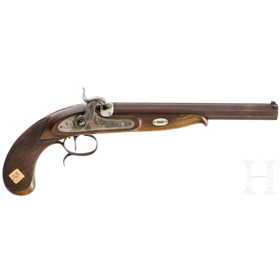 A percussion pistol by Hege, Siber a Lausanne, Ulm, 1973