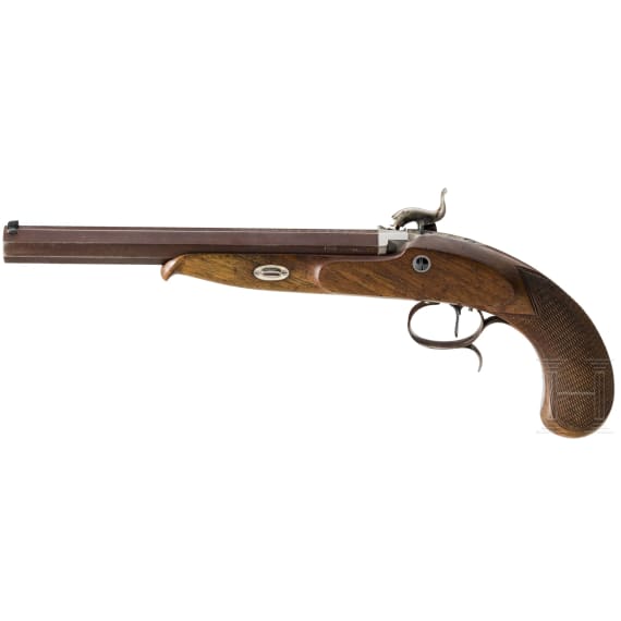 A percussion pistol by Hege, Siber a Lausanne, Ulm, 1973