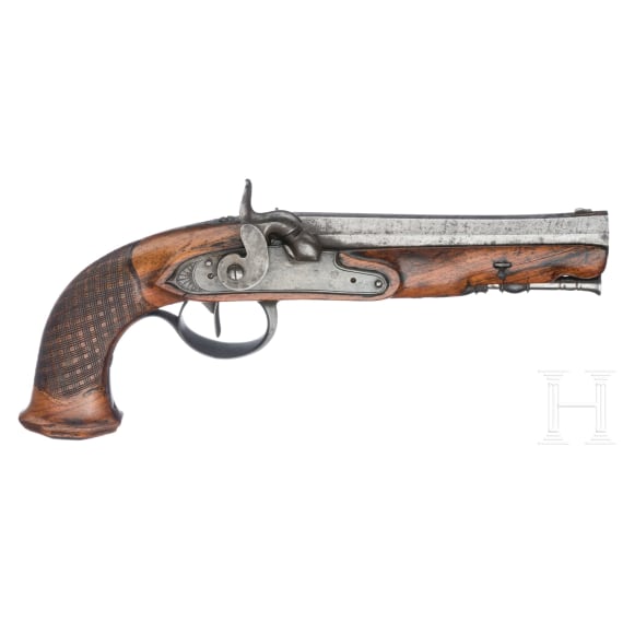 A pair of percussion pistols, Liege, circa 1810