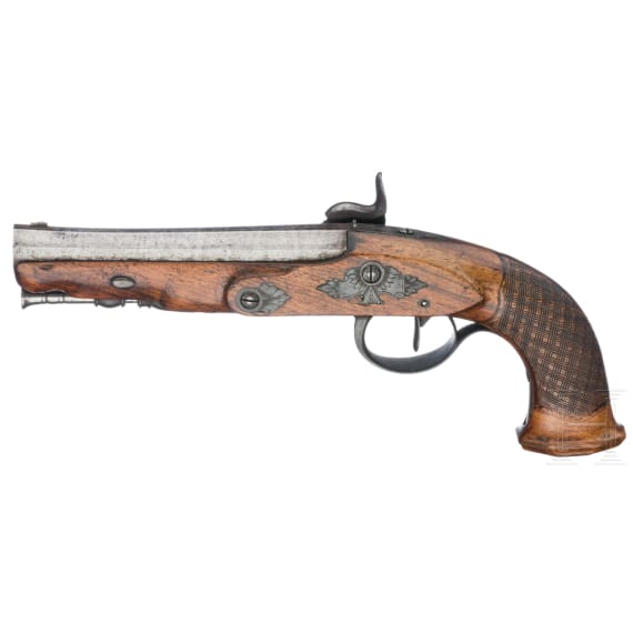 A pair of percussion pistols, Liege, circa 1810