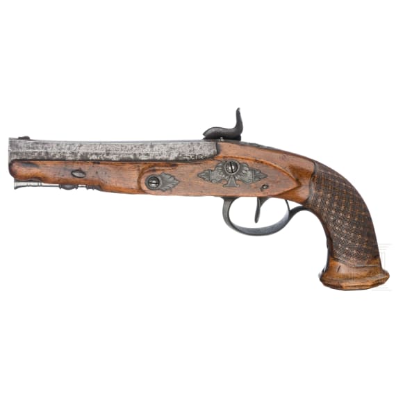 A pair of percussion pistols, Liege, circa 1810