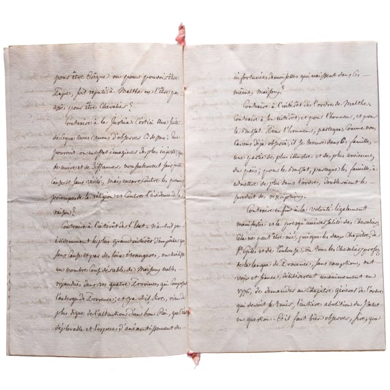 Sammlung Originalmanuskripte des Malteserordens, dabei Briefe des Ritters Alexandre de Gueidan, 16. - 19. Jhdt.