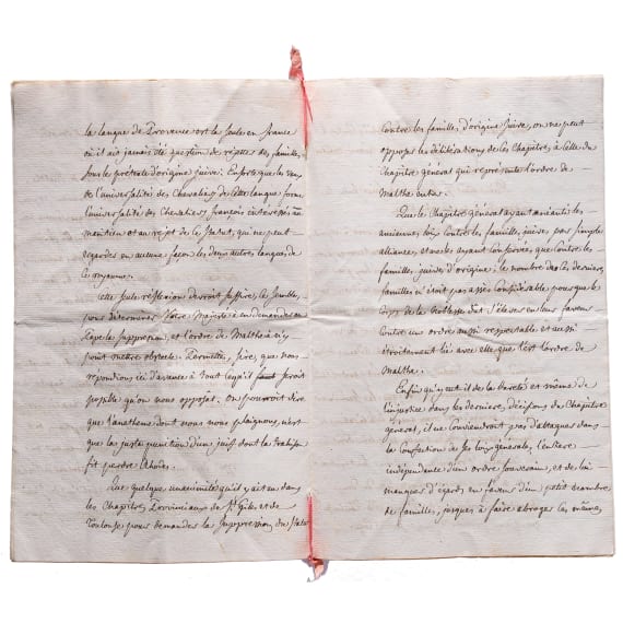 Sammlung Originalmanuskripte des Malteserordens, dabei Briefe des Ritters Alexandre de Gueidan, 16. - 19. Jhdt.