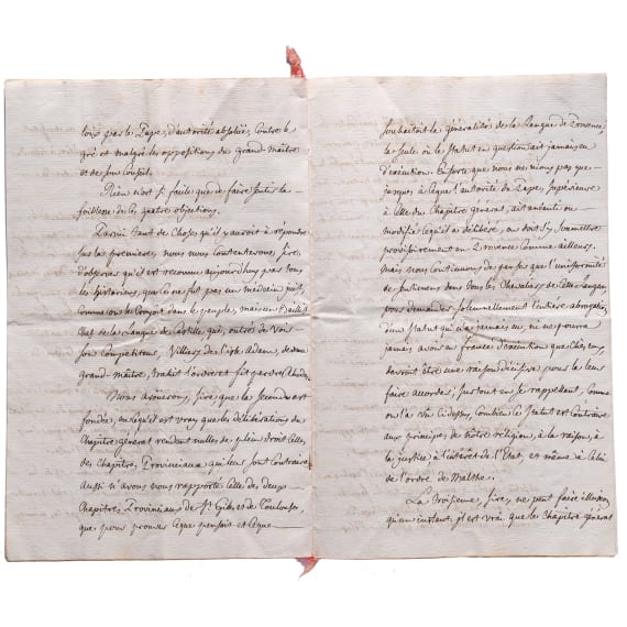 Sammlung Originalmanuskripte des Malteserordens, dabei Briefe des Ritters Alexandre de Gueidan, 16. - 19. Jhdt.