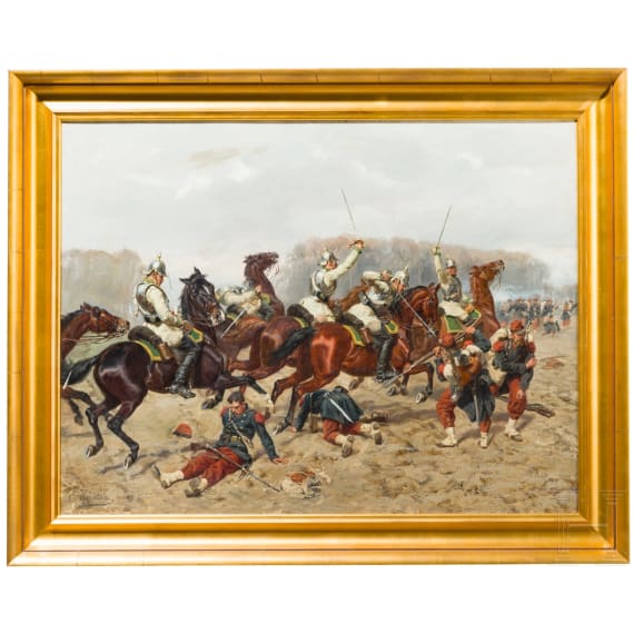 Emil H&uuml;nten (1827 - 1902) - K&uuml;rassierattacke im Deutsch-Franz&ouml;sischen Krieg 1870/71