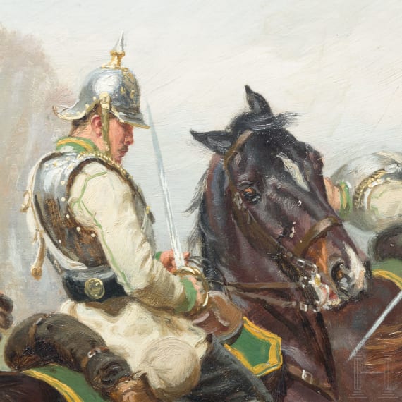 Emil H&uuml;nten (1827 - 1902) - K&uuml;rassierattacke im Deutsch-Franz&ouml;sischen Krieg 1870/71