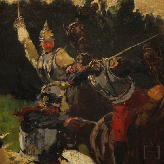 Theodor Rocholl (1854 - 1933) - K&uuml;rassiere im Deutsch-Franz&ouml;sischen Krieg, D&uuml;sseldorf, datiert 1896