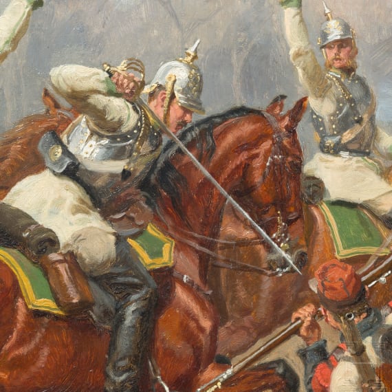 Emil H&uuml;nten (1827 - 1902) - K&uuml;rassierattacke im Deutsch-Franz&ouml;sischen Krieg 1870/71
