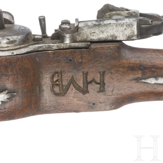 Milit&auml;rische Radschlosspistole, deutsch, um 1680