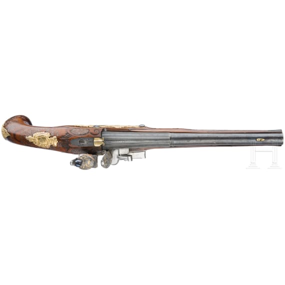 Luxus-Steinschlosspistole, Suhl, um 1750