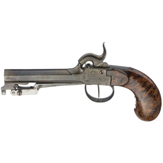 Perkussionsterzerol mit Springbajonett, fl&auml;misch, um 1840