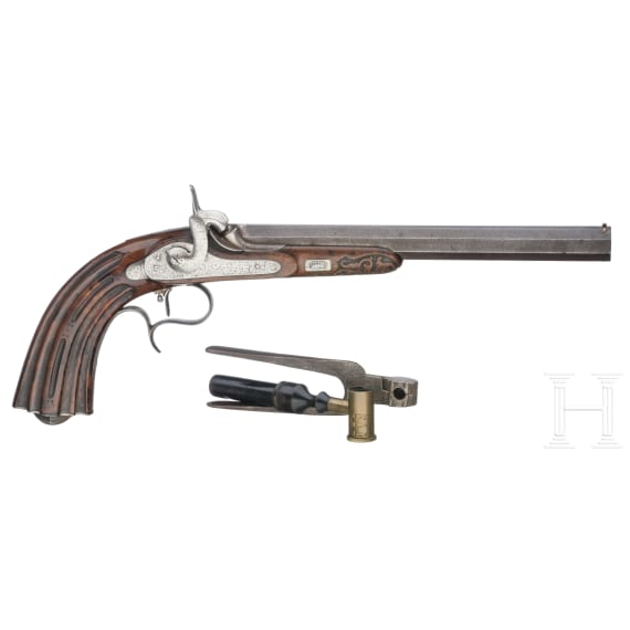 Perkussionspistole mit Zubeh&ouml;r, Jaquet in Genf, um 1840