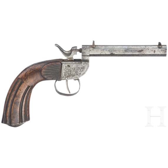 Zwei Perkussions-Salonpistolen, deutsch, um 1850