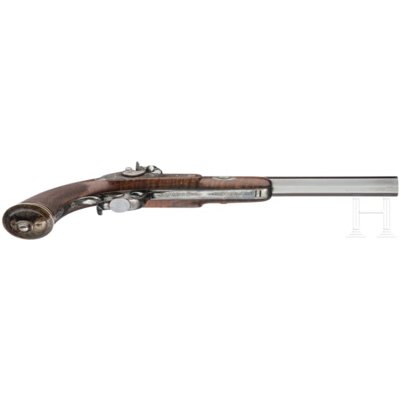 Perkussionspistole im Kasten, Hinterlader-System Ghaye, Gastine Renette in Paris, 1885