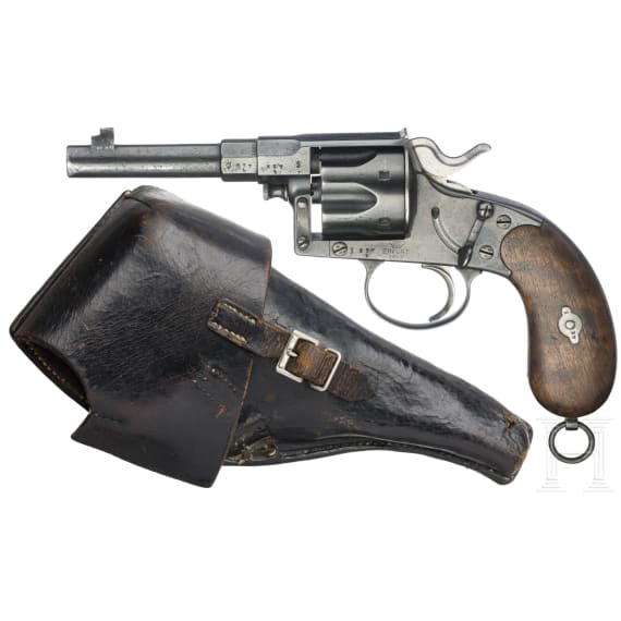 Reichsrevolver, Mod. 1883, Erfurt, mit Tasche