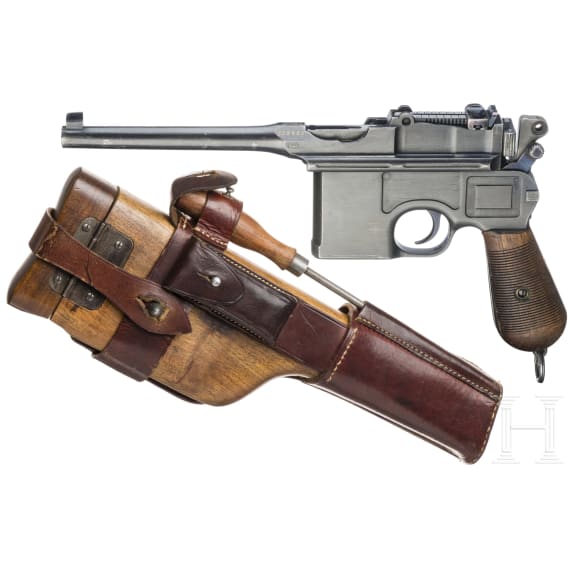 Mauser, Mod. C96 "Wartime Commercial" mit kaiserlicher Abnahme und Anschlagkasten
