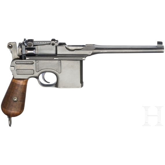 Mauser, Mod. C96 "Wartime Commercial" mit kaiserlicher Abnahme und Anschlagkasten