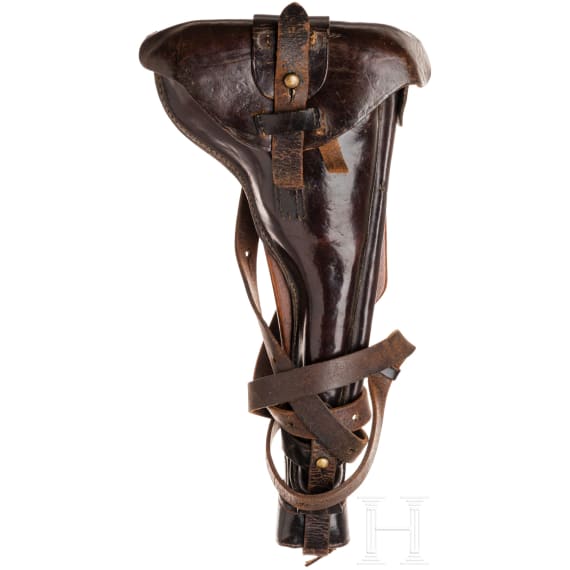 Lange Pistole 08, DWM, 1915, mit Brett und Tasche