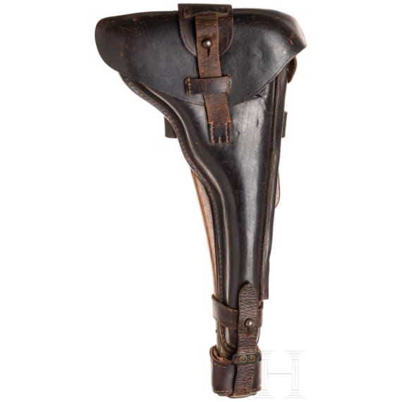 Lange Pistole 08, DWM, 1916, mit Brett und Tasche