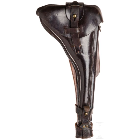 Lange Pistole 08, DWM, 1917, mit nrgl. Brett und Tasche