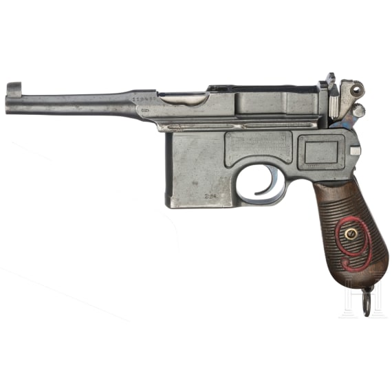 Mauser, C96/16, mit Anschlagschaft, Polizei Weimar