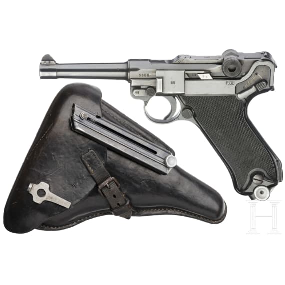Pistole 08, Mauser, Code "byf - 41", "Black Widow", in Tasche