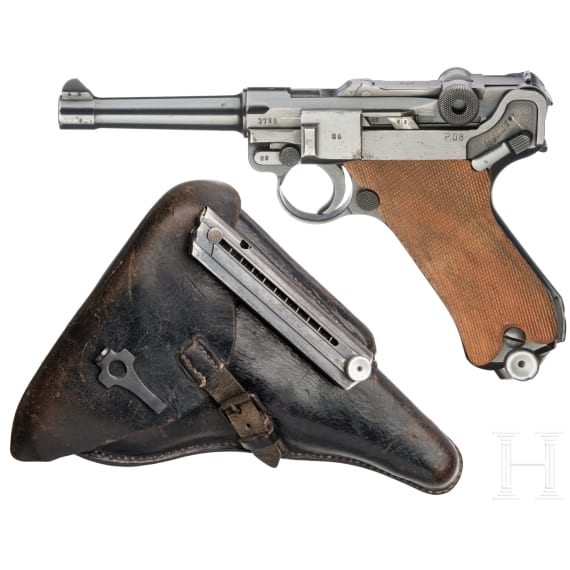 Pistole 08, Mauser, Code "byf - 42", in Tasche