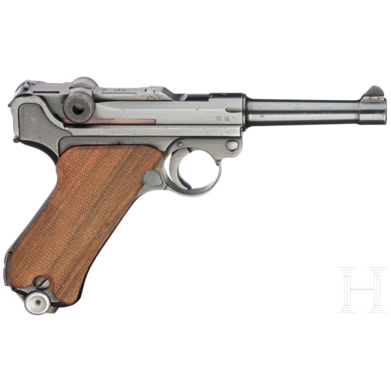 Pistole 08, Mauser, Code "byf - 42", in Tasche