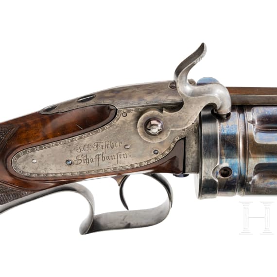 A percussion revolver-shotgun by Fischer in Schaffhausen