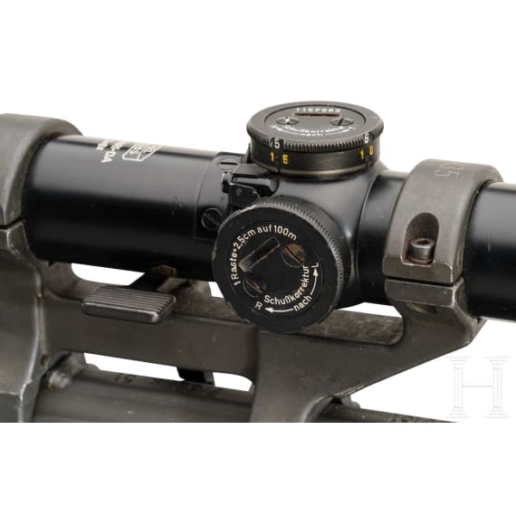 A self-loading rifle Schwaben Arms SAR 97 upgraded with SG1 sniper-rifle scope and stock parts