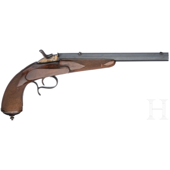 A target pistol by Larsen Vafenforretnia in Kristiania, ca. 1890 (converted to decoration-only, but legally still a firearm)