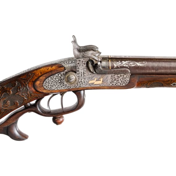A luxury percussion side by side combination gun, Sick, G&uuml;nzburg