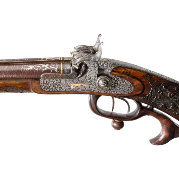 A luxury percussion side by side combination gun, Sick, G&uuml;nzburg