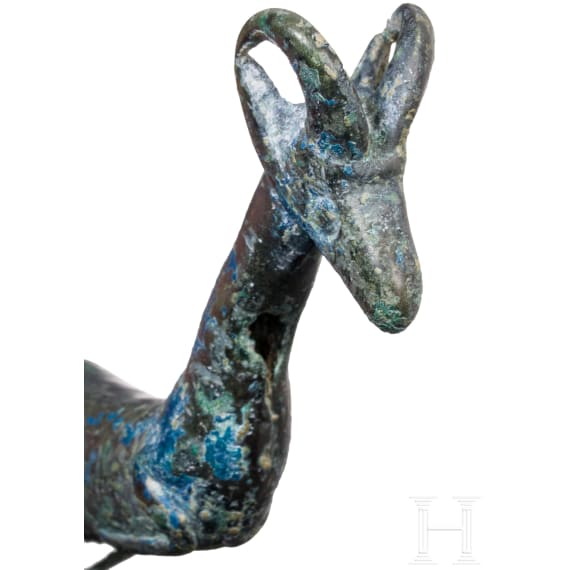 Whetstone with bronze handle in the shape of a goat's head protome, Luristan, 11th&ndash;10th century B.C.