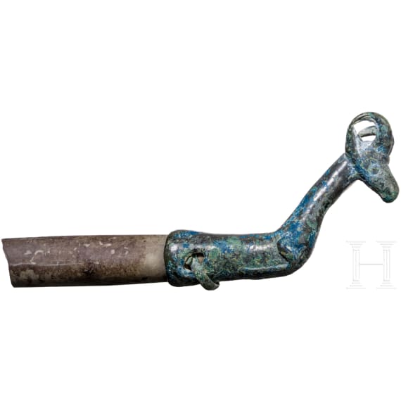 Whetstone with bronze handle in the shape of a goat's head protome, Luristan, 11th&ndash;10th century B.C.