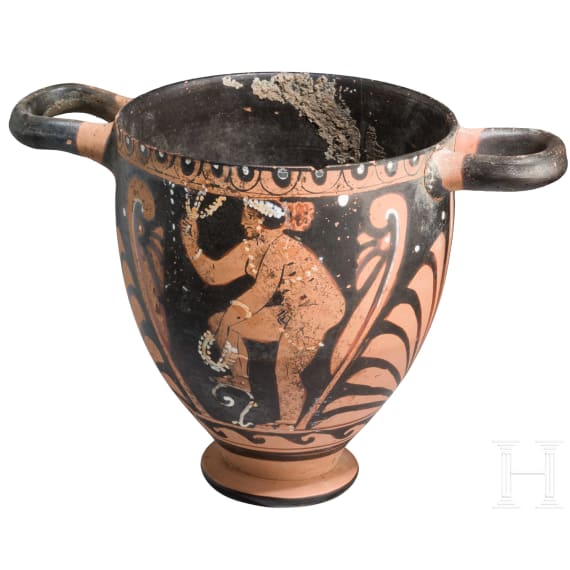 A red-figure Apulian skyphos, 2nd half of the 4th century B.C.