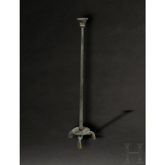 A Roman bronze candelabrum with silver inlays, 2nd half of the 1st century A.D.