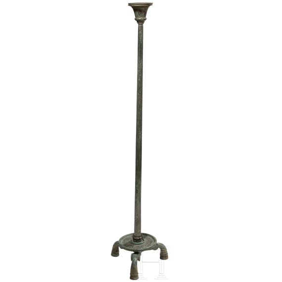 A Roman bronze candelabrum with silver inlays, 2nd half of the 1st century A.D.